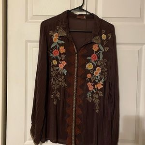Johnny Was Button Blouse Sz XL